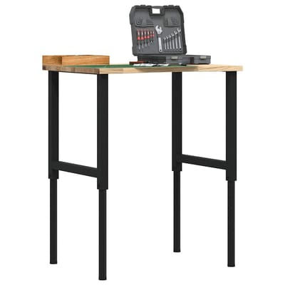 vidaXL - Werkbank - 80x60x(71,5-98) - cm - massief - eikenhout
