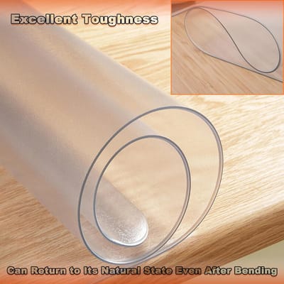 Rond Tafelkleed - Tafelbeschermer Plastic - Werkblad Beschermen - Hittebestendig Voedselveilig - 86 cm Diameter - Mat Wit
