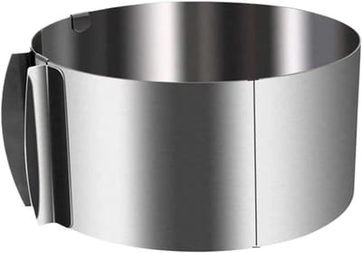 Taartring - Bakvorm Ring - Desserts Vormen - Verstelbaar - 155 tot 30 cm - Zilver