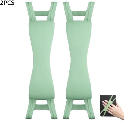 2 stuks - Comfortabele handriem - Siliconen handriem houder - Geschikt voor Kindle, e-reader en tablets - groen - 19×4×2,5 cm