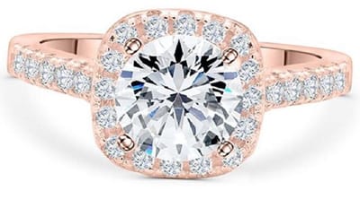 Schitterende Zilveren Rose Plated Ring- zie filmpje 15.75 mm. (maat 49)