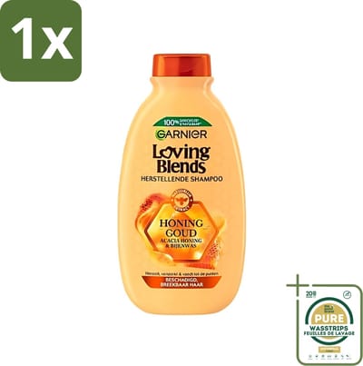 1 x Garnier - Loving Blends - Shampoo - Honing Goud - Beschadigd & Breekbaar Haar - 300 ml- Beschadigd Haar - Breekbaar Haar - Honing Shampoo - Haar Herstellen - Haar Beschermen