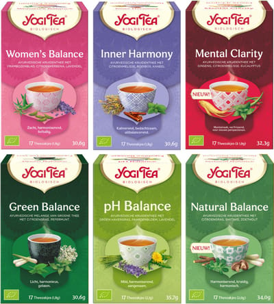 Yogi Tea Inner Balance Selection - Biologische Kruidenthee met Verschillende Smaken voor Innerlijke Balans en Welzijn - 6 Pakjes x 17 Theezakjes