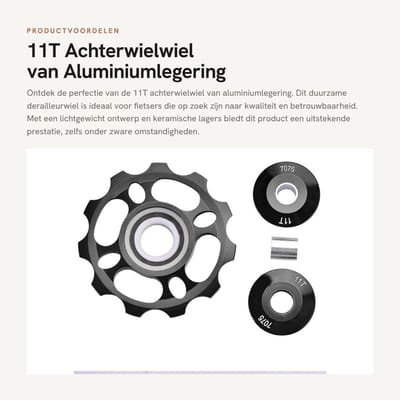 Dailygoods- Derailleurwiel Aluminiumlegering - Achterderailleur - Keramische Lager - Roestvrij - Corrosiebestendig - Lichtgewicht - Fietsrol