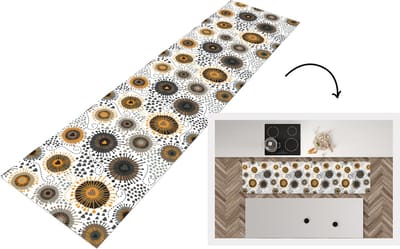 Keukenloper - Loper keuken - Hart - Jaren 50 - Patroon - 200x50 cm - Keukenloper vinyl