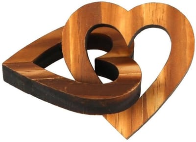 Hartvormige Ornamenten Houten - Romantisch Cadeau - Bruiloften/Jubilea - Valentijnsdag - 9,5 x 7 cm - Delicaat Ontwerp