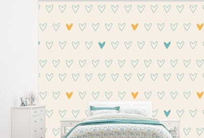 Behang - Fotobehang Minimalisme - Patroon - Baby - Hart - Breedte 300 cm x hoogte 240 cm