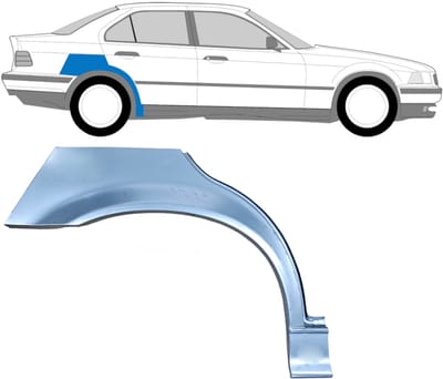 Reparatiepaneel achterspatbord voor BMW 3 E36 1990-2000 / Rechts / SEDAN