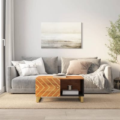 vidaXL - Salontafel - 80x50x40 - cm - massief - mangohout - bruin - en - zwart