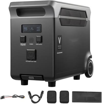 Uitbreidingsaccu voor Draagbare Powerstation en Energiestation - LiFePO4 Batterij - 3840 Wh - 3 Uitgangspoorten - Voor Camping, Camper, Thuisgebruik & Noodstroom
