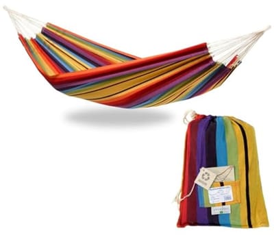 Klassieke hangmat XL Barbados Rainbow - Handgemaakt in Brazilië voor 1-2 personen met 200 kg draagvermogen