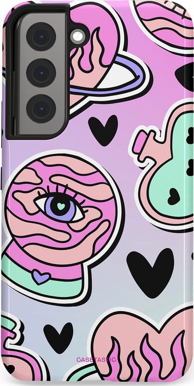 Casetastic Hoesje Geschikt voor Samsung S22 - Stijlvolle Beschermende Duo-layer Case - Pastel Popart