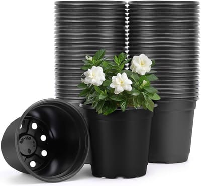 50 Stuks Plastic Plant Potten van 10 cm - Ronde Potten met Drainagegaten voor Groenten, Planten en Zaailingen