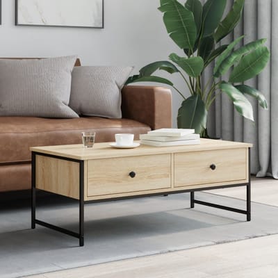 vidaXL - Salontafel - 101x49x39,5 - cm - bewerkt - hout - sonoma - eikenkleurig