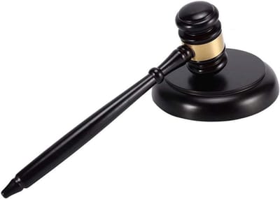 Voorzittershamer - Houten Hamer - Voorzittershamer Met Slagblok – Veilinghamer – Rechterhamer - Zwart