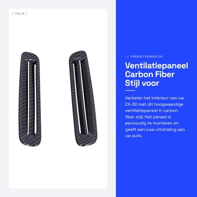 Dailygoods- Luchtventilatie Trim Koolstofvezel Stijl - Vervanging voor CX-30 2020/2021 - 2 x Ventilatiepanelen - Hoogwaardig ABS - Slijtvast en Krasbestendig - Ventilatiepaneel