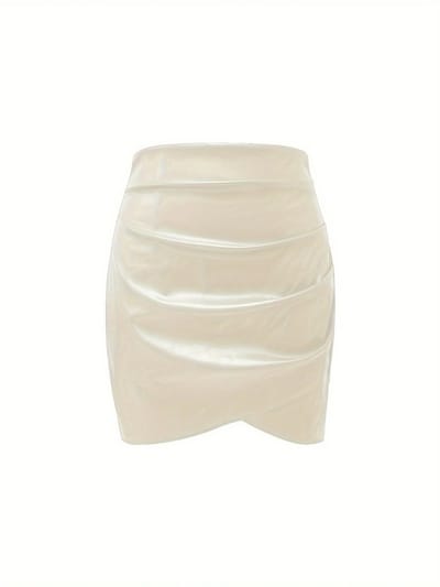 Livano Leren Rok - Broek - Legging - Dames - Jurk - Latex - Beige - Maat S