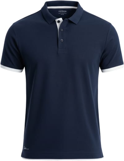 OMBRE Polo - Slim Fit - Katoen - Korte Mouw Marine S