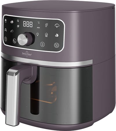 Swiss Haus® AF1805 Airfryer – 4.75L – 1500W – Met Kijkvenster – PFAS-vrij – 8 Programma’s – Digitale Airfryer – Heteluchtfriteuse – Paars