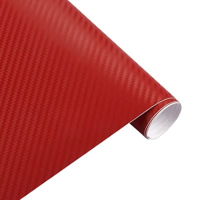 WiseGoods Premium Carbon Wrap Auto - Carbonpapier Folie - Autosticker - Wrapfolies - Vinyl Autos - Decoratie Auto's - 30x127 Rood