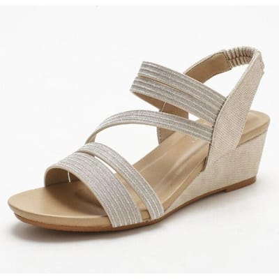 Damessandalen Schoenen Sleehakken Hakken Zomerschoenen voor Dames Mode Gebreid Goud Zilver Strand Schoenen Dames Slippers 36 abrikoos