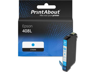 PrintAbout huismerk Inktcartridge 408L (C13T09K24010) Cyaan Hoge capaciteit Geschikt voor Epson