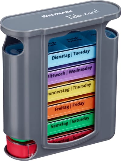 Westmark tablettenbox 7–dagen – praktische pillendoos voor het opbergen van medicijnen en supplementen, Ideaal voor op reis, Ochtend, Middag, Avond – BPA–vrij