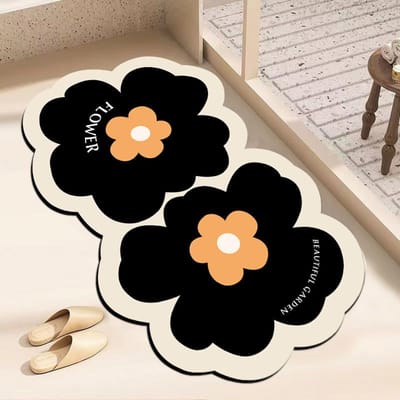 Vreemde Vorm Bloemen Toilet Absorberend Sneldrogend Diatomeeënaarde Mat Huishoudelijke Toiletdeur Vuil- en Slijtvaste Voetmat 40*60cm