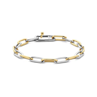 TI SENTO Dames Armband - 925 zilver - Zilver geel verguld - Maat M - 2936BI