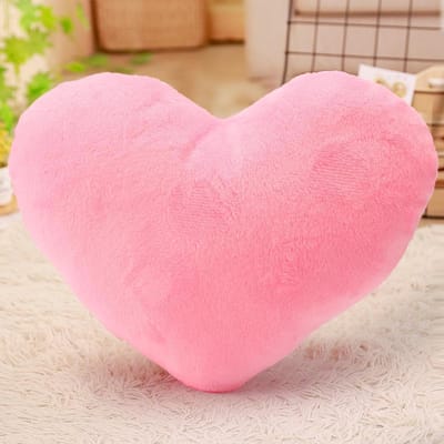 Dailygoods- Hartkussen Wollig - Knuffelkussen - Sierkussen - Roze Kussen - 20 cm - Zacht en Luxe Uitstraling