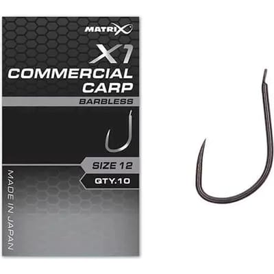 Matrix X1 Commercial Carp Spade-Barbless (10 pcs) - Maat : 18