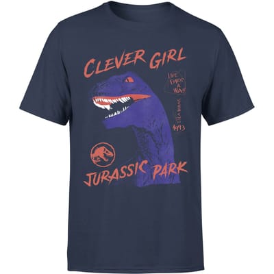 Jurassic Park Life Finds A Way Raptor Men's T-Shirt - Blauw - S