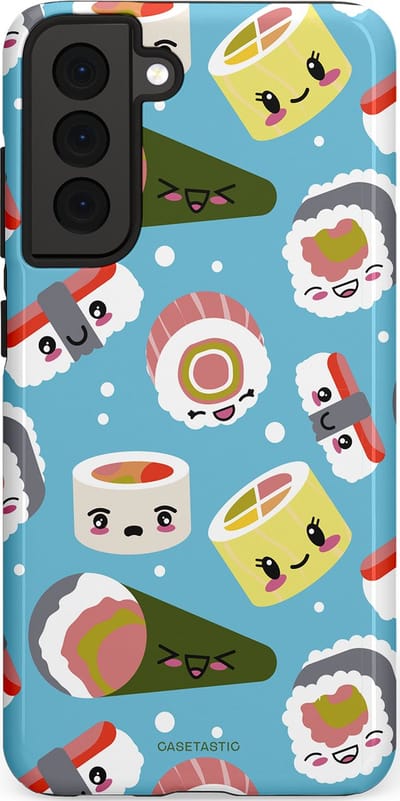 Casetastic Hoesje Geschikt voor Samsung S21 FE - Stijlvolle Beschermende Duo-layer Case - Sushi mania