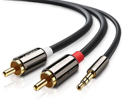 3.5mm Jack male to 2RCA male cable metal connector 3M
