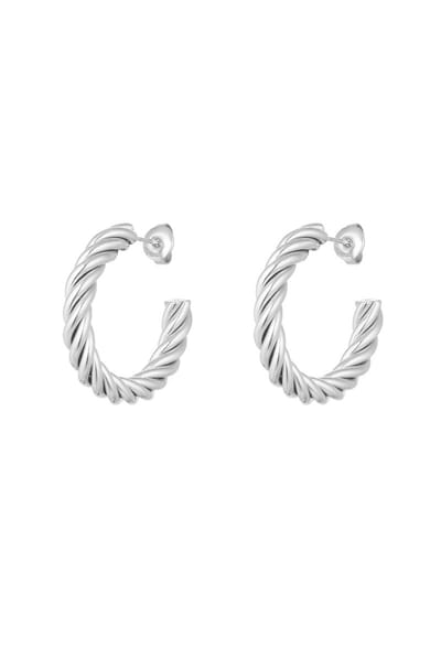 Oorbellen Twisted Zilver - Oorringen - Leuk - Kado - Vrouwen