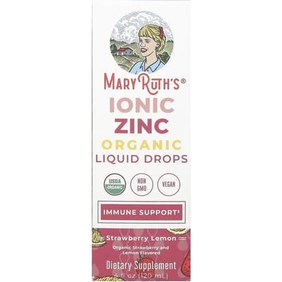 MaryRuth's, Biologische Ionische Zink Vloeibare Druppels, Aardbei Citroen, 4 fl oz (120 ml)