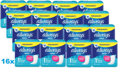 Always Maxi Normal Maandverband – 16 x 9 Stuks – Zonder Vleugels – Zacht & Comfortabel – Voordeelverpakking