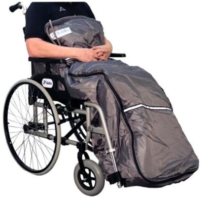 Mobilex Kangaroo Rolstoelhoes – Comfortabele Warmte en Bescherming - Waterafstotend en Fleece Warm - Grijs - Maat L