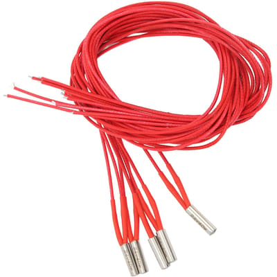 5 stuks Verwarmingspatroon DC 24V 40W Roestvrij Staal 6x20mm Accessoire voor 3D-printer 1m 3.28ft red