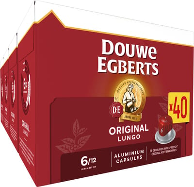 Douwe Egberts Lungo Original Koffiecups - Intensiteit 6/12 - 5 x 40 capsules