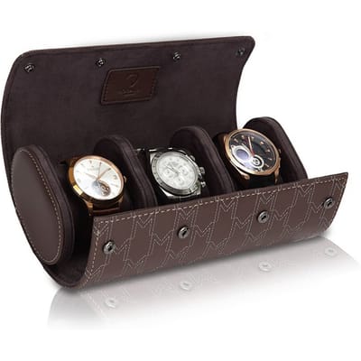 Modalo - 310391 - Uhrenrolle voor 3 Horloges - mahonie-bruin - Optimus