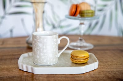 Schäfer espresso mokken 12-delig – 6 kopjes (100 ml) met 6 gebaksbordjes – Wit - Art deco
