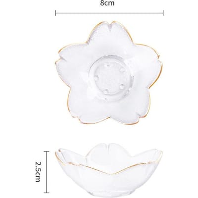 1 stuks Chique Bloem Glazen Kom Roze Transparant Kersenbloesem Schaal Bord Yoghurt Fruit Dessert Salade Schalen Tafelgerei Decoratie white