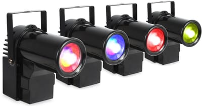 BeamZ set van 4 PS10W 4-in1 10W DMX punt spots voor o.a. spiegelbollen
