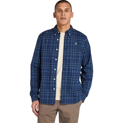 Timberland Stretch Poplin Check Shirt Peacoat Yd Taglia: M | Camicie Casual Outlet | Uomo