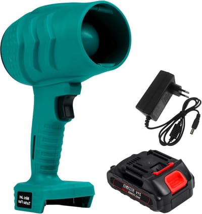 Accu Bladblazer - Mini Turbo Fan - Stof Verwijderen - Traploze Snelheid - 23 cm - Zwart