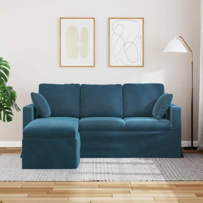 vidaXL - Bank - Blauw - 178 - x - 134 - x - 80 - cm - Fluweel