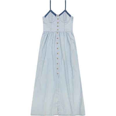 Lee Corset Lange Jurk Zonder Mouwen Blauw L Vrouw