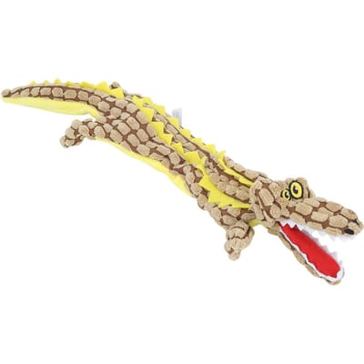 Zacht Pluche Huisdier Krokodil Vorm Geluid Makend Tanden Poetsen Bescherming Kauwen Bijten Interactief bruin