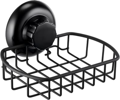 Famanu - Zeepmand, zeepbakje voor de douche, zonder boren, zuignap, vacuümsysteem, roestvrij staal, roest nooit, sponshouder voor keuken